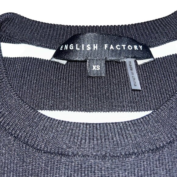 English Factory Poplin Combo Knit Dress Size XS / Black and White Stripes - Picture 7 of 10